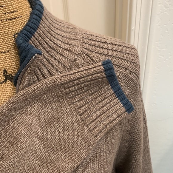 Columbia Cotton Sweater Brown Heathered High Collar Size XL - Picture 6 of 10